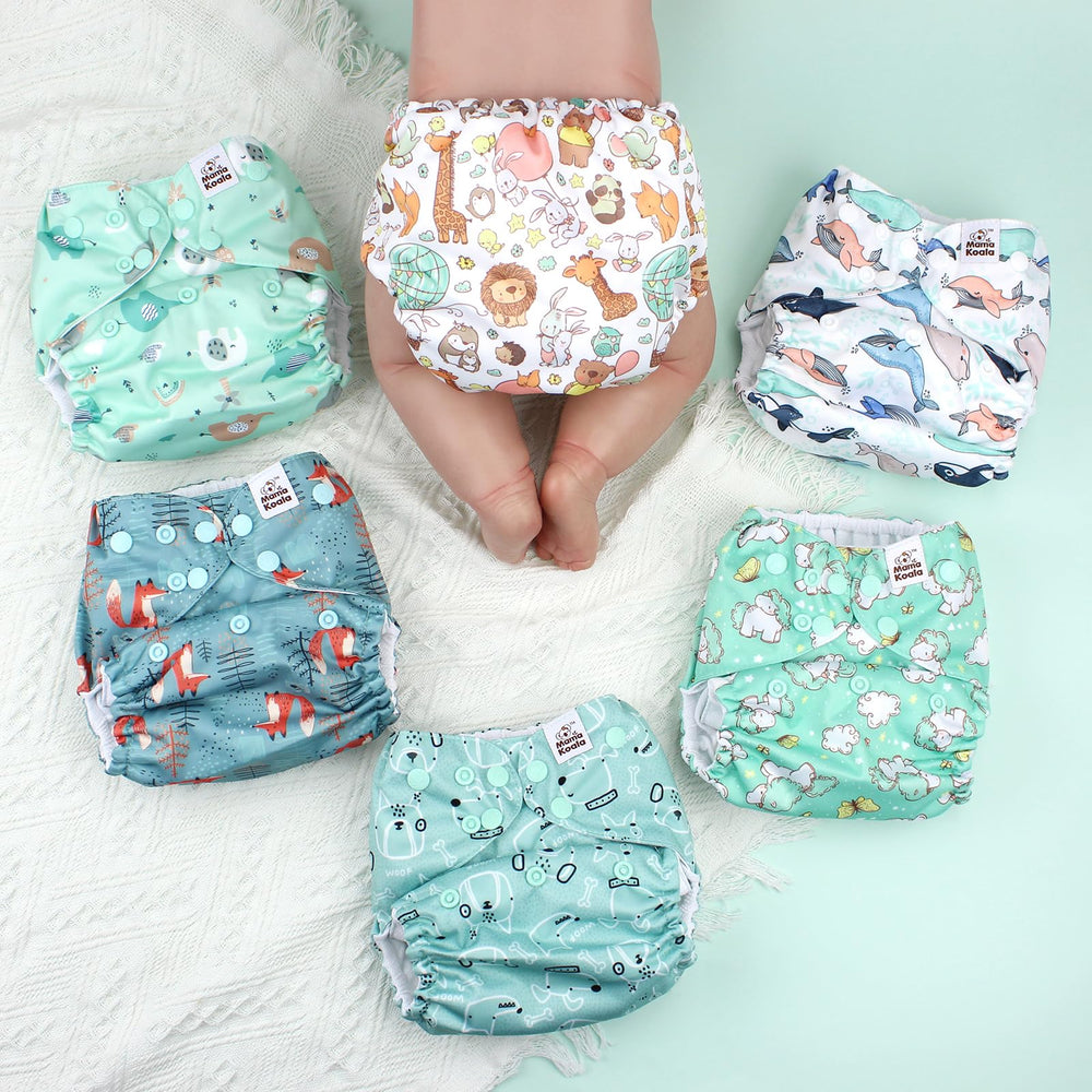 Mama Koala 3.0 pocket diaper with waterproof TPU cover to prevent leaks.