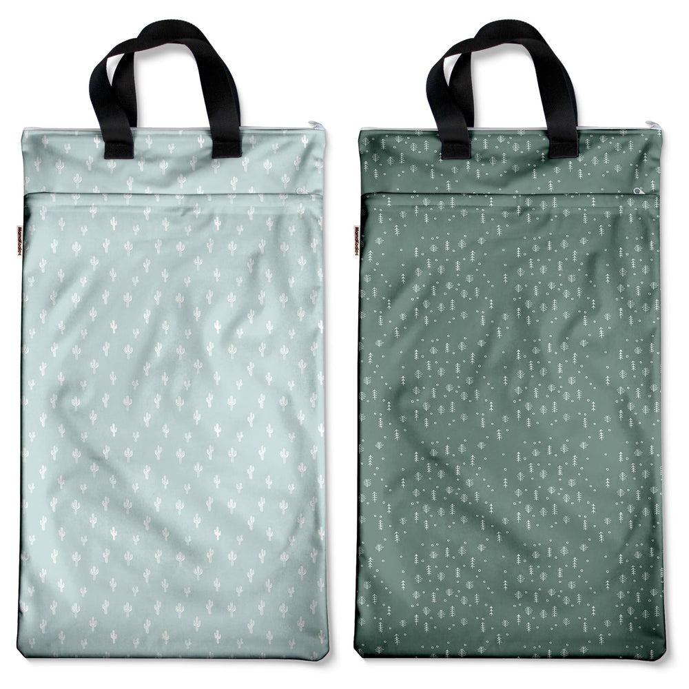 Mama Koala hanging wet dry bag open view showing spacious compartments for travel use.