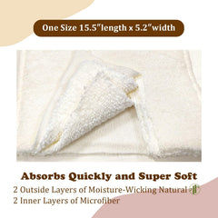 Mama Koala microfiber core close-up emphasizes fast-drying core and absorbency