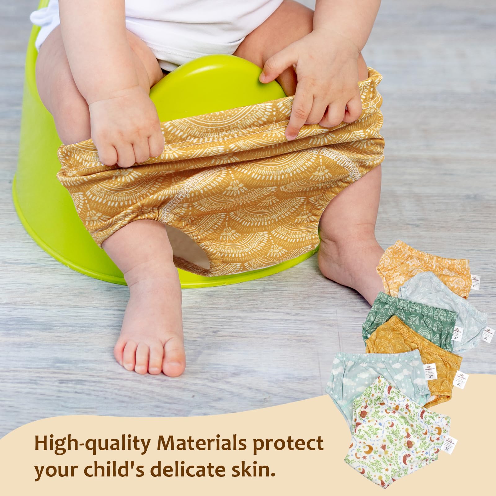 Mama Koala potty pants in size 2T for toddlers 20-27 pounds with snug fit.