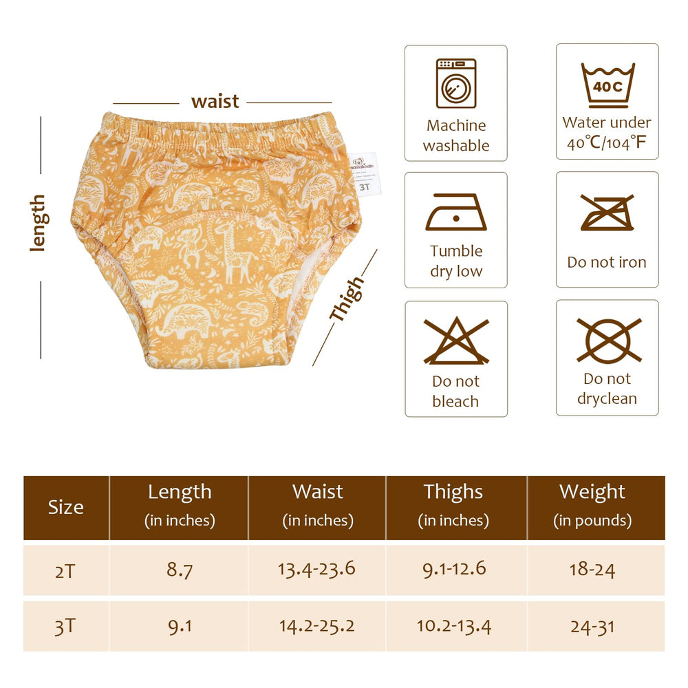 Mama Koala potty pants in size 3T for toddlers 27-36 pounds with flexible fit.