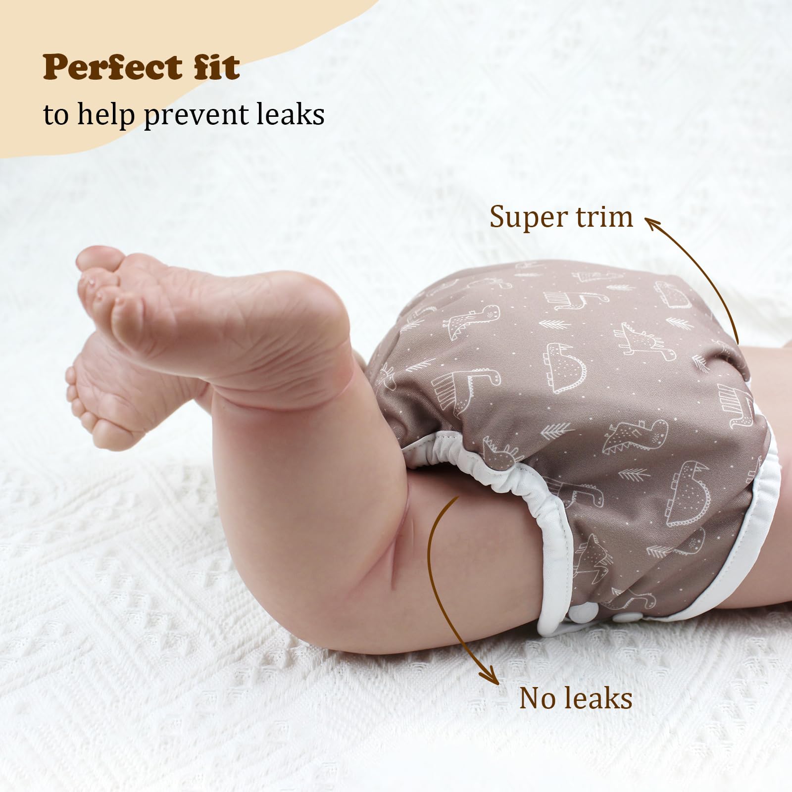 Mama Koala Simply Neautrals snap-closure closeup demonstrates secure, quick diaper changes