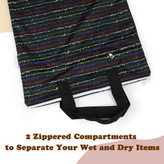 Mama Koala two-pocket zipper design partitions damp and dry items.