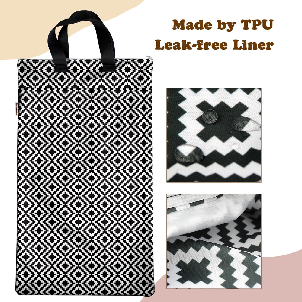 Mama Koala two-zippered-pockets bag separates wet and dry items for travel.