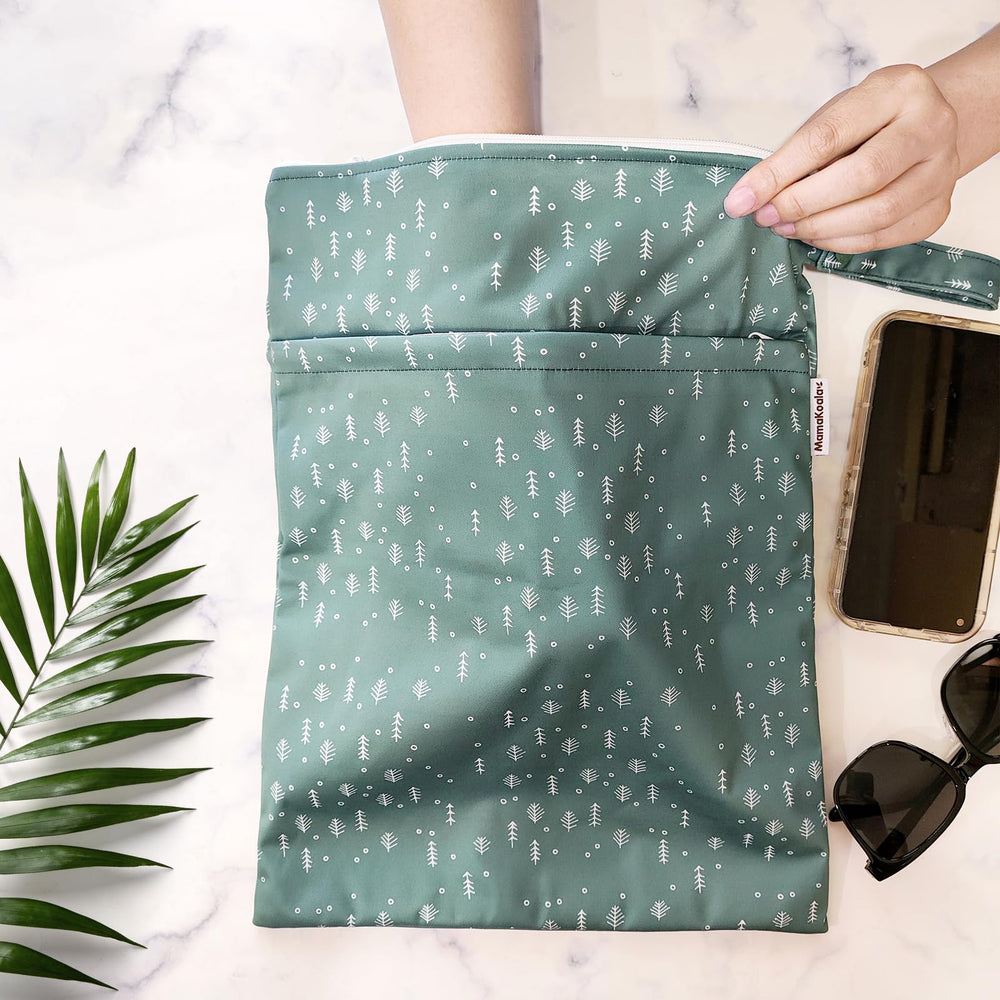 Mama Koala wet dry bag keeps wet and dry sections separate on trips