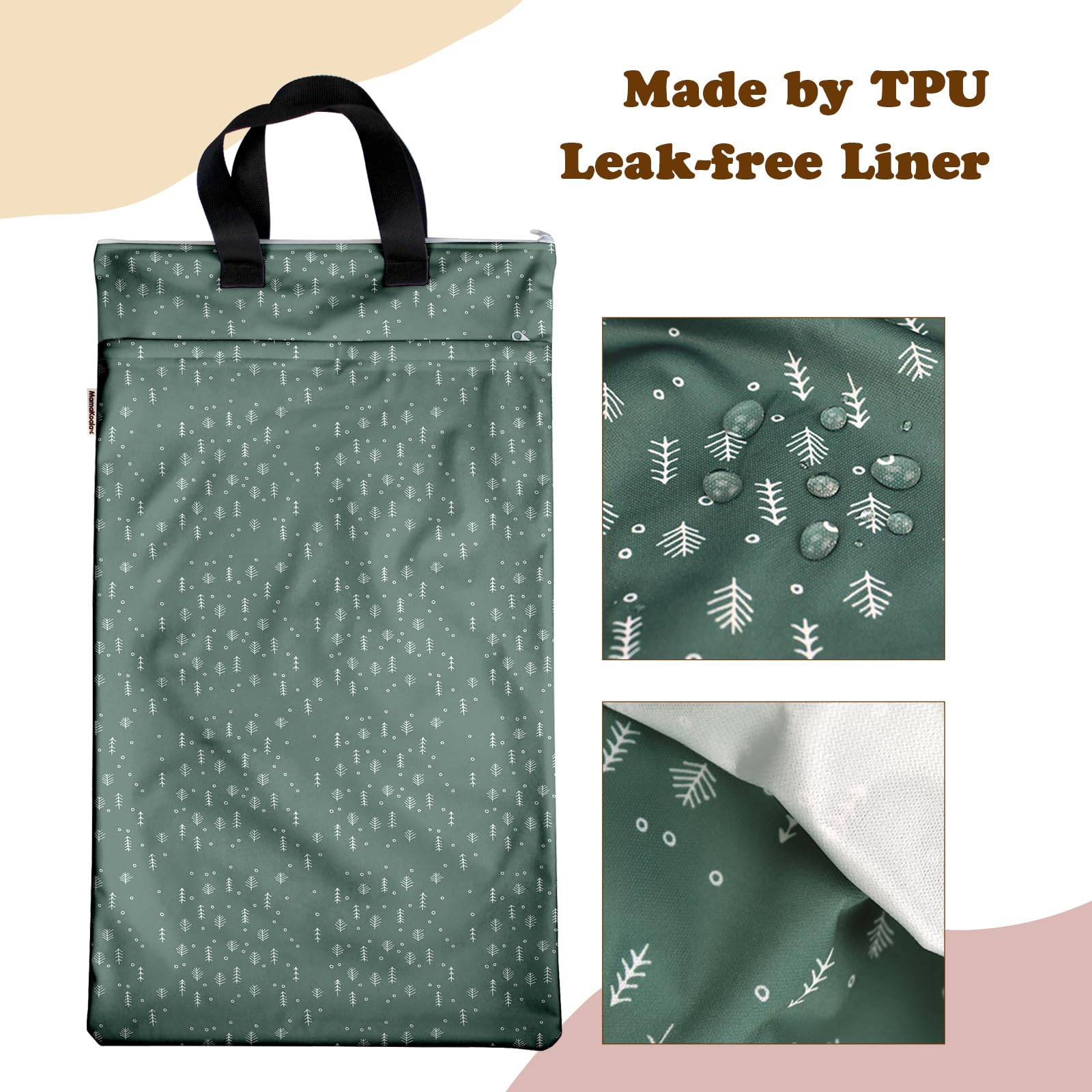 Mama Koala wet dry bag dual pockets to organize wet and dry items.