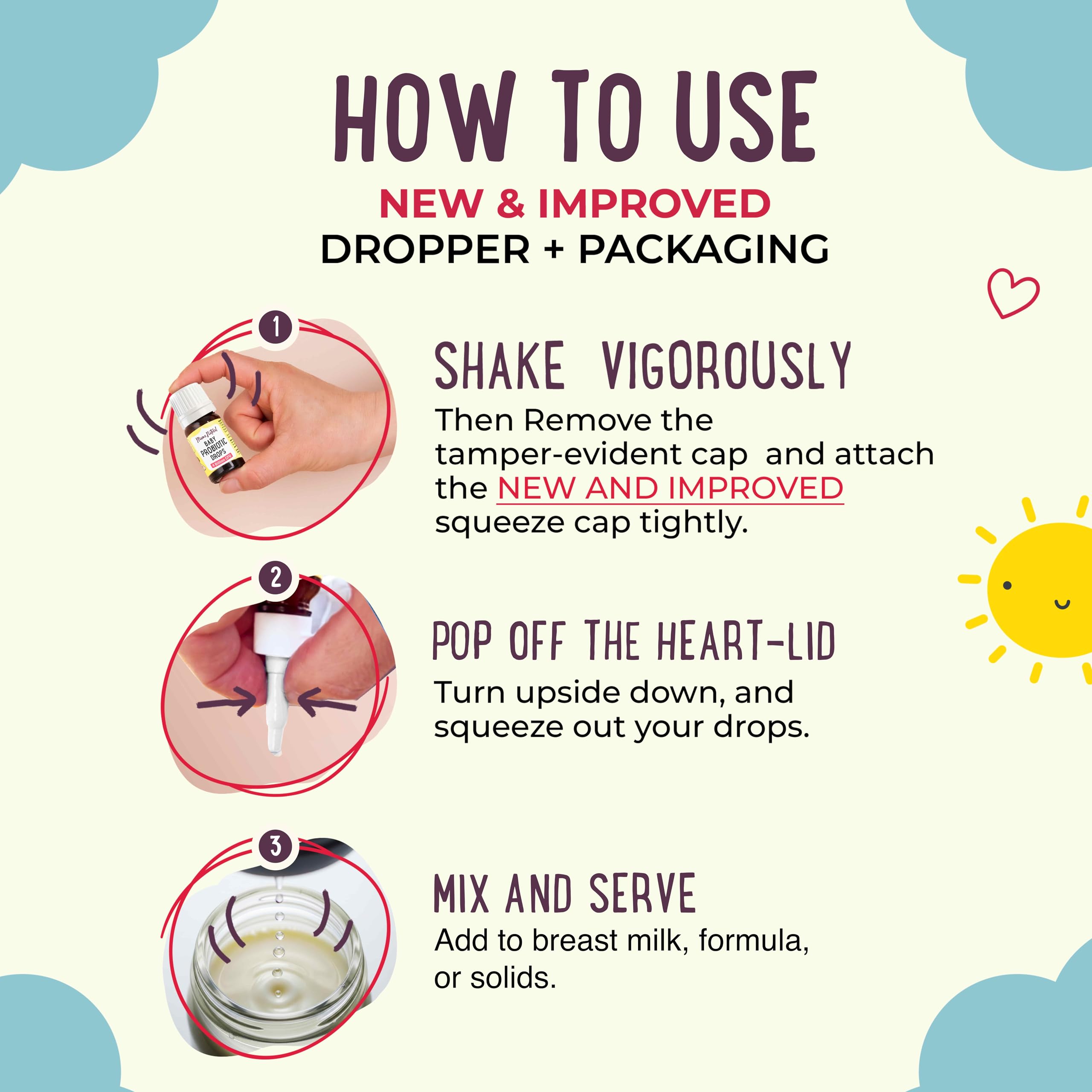 Mama Natural Baby Probiotic Drops infant-friendly packaging enables safe dosing.