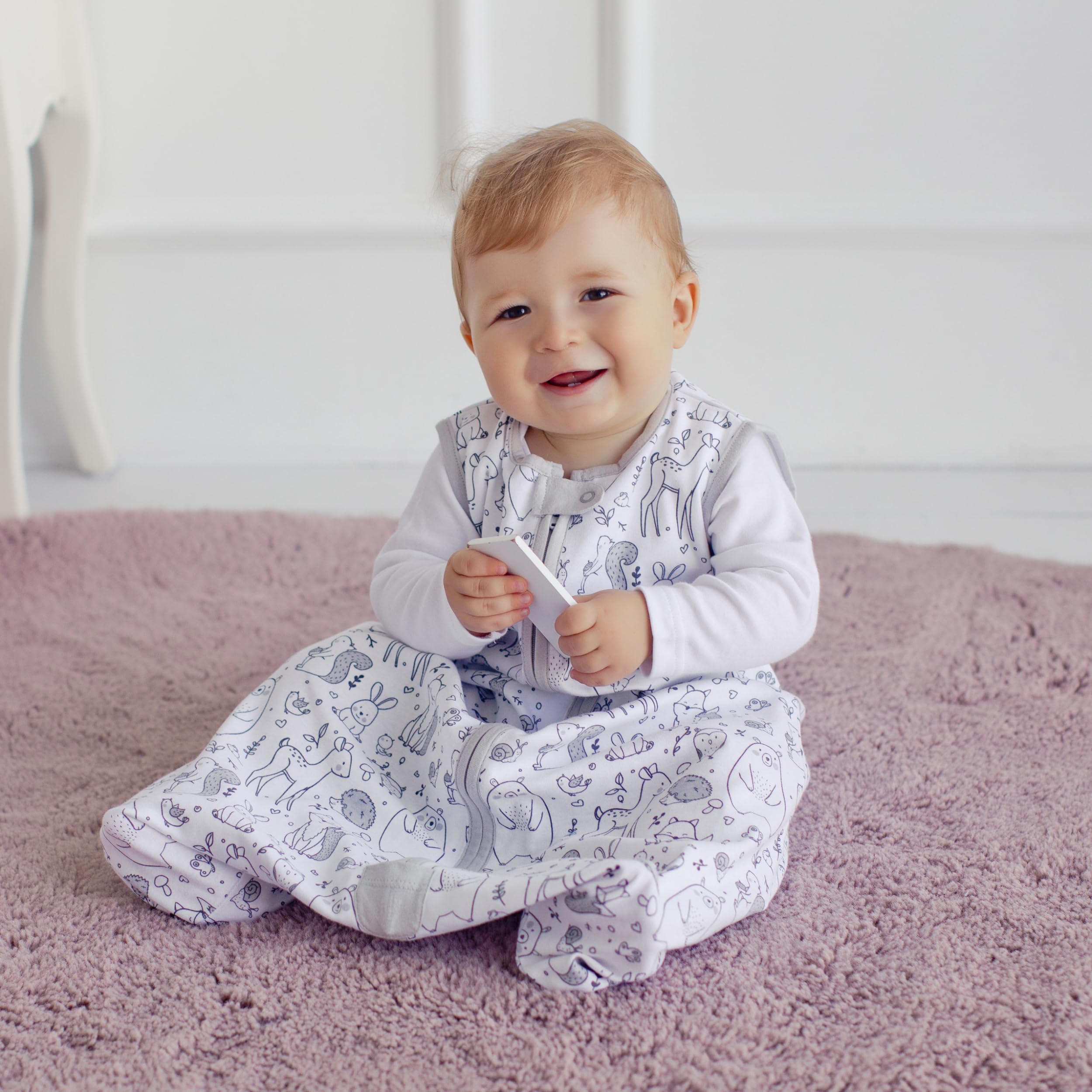 Mama Cheetah baby sleep sack bottom zipper deters unzipping during sleep