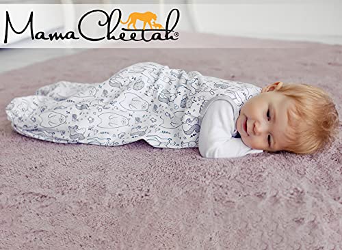 Mama Cheetah baby sleep sack roomy design supports unrestricted leg movement