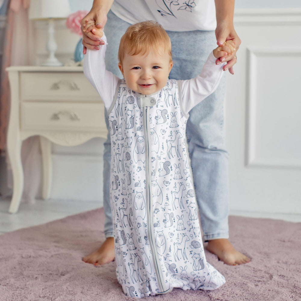 Mama Cheetah baby sleep sack safety neck tab ensures gentle protection