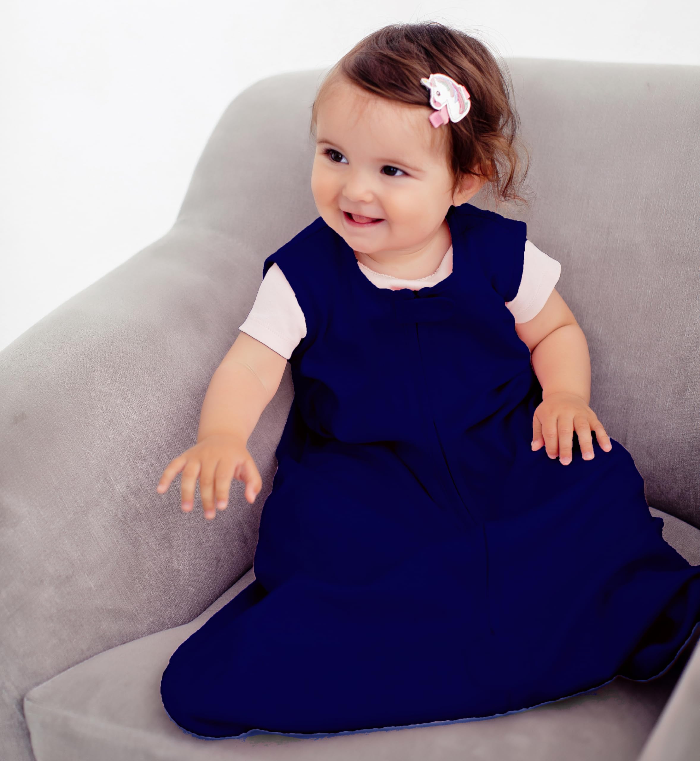 Mama Cheetah sleep sack size range supports growing infants through 24 months
