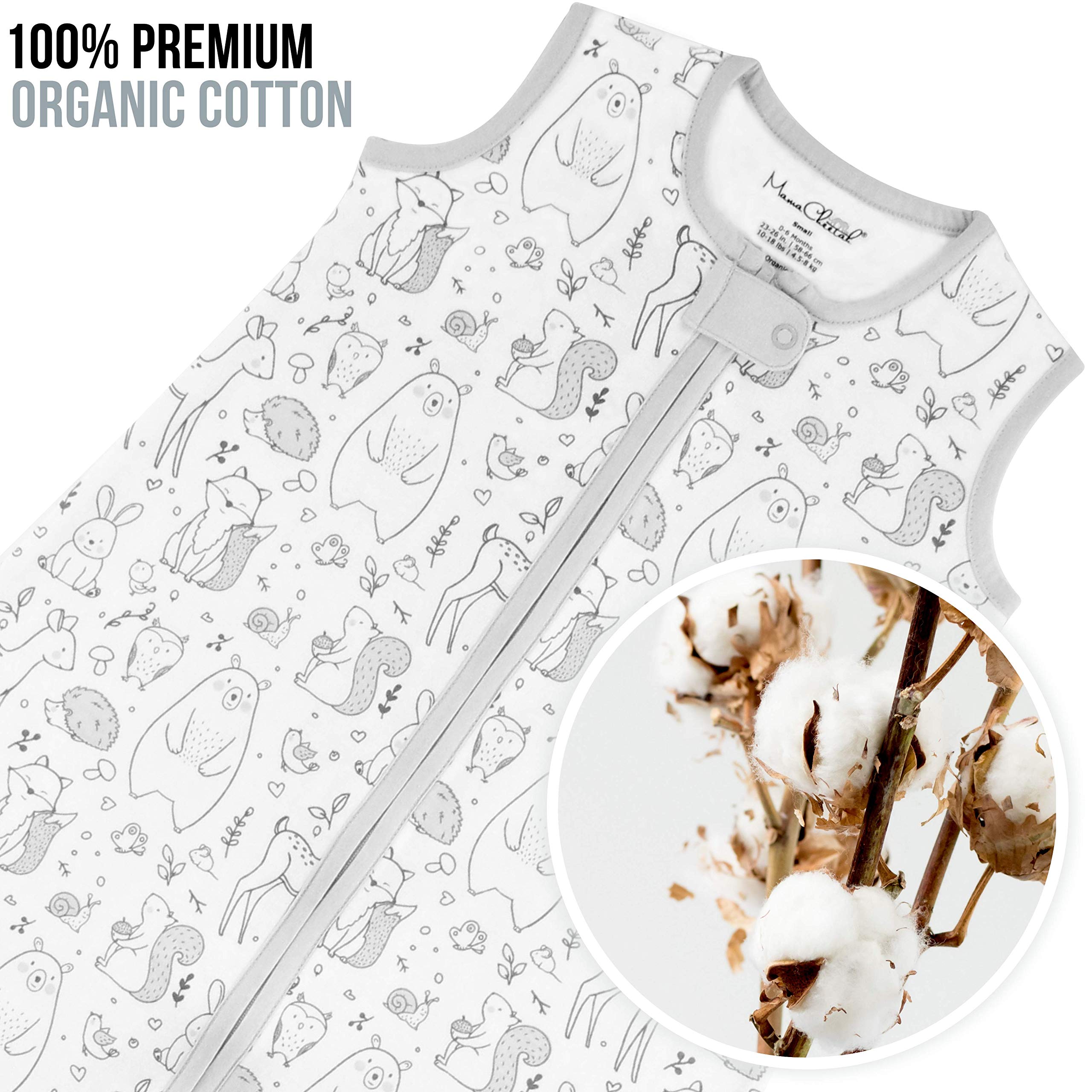 Mama Cheetah baby sleep sack two-way zipper ready for midnight diaper change