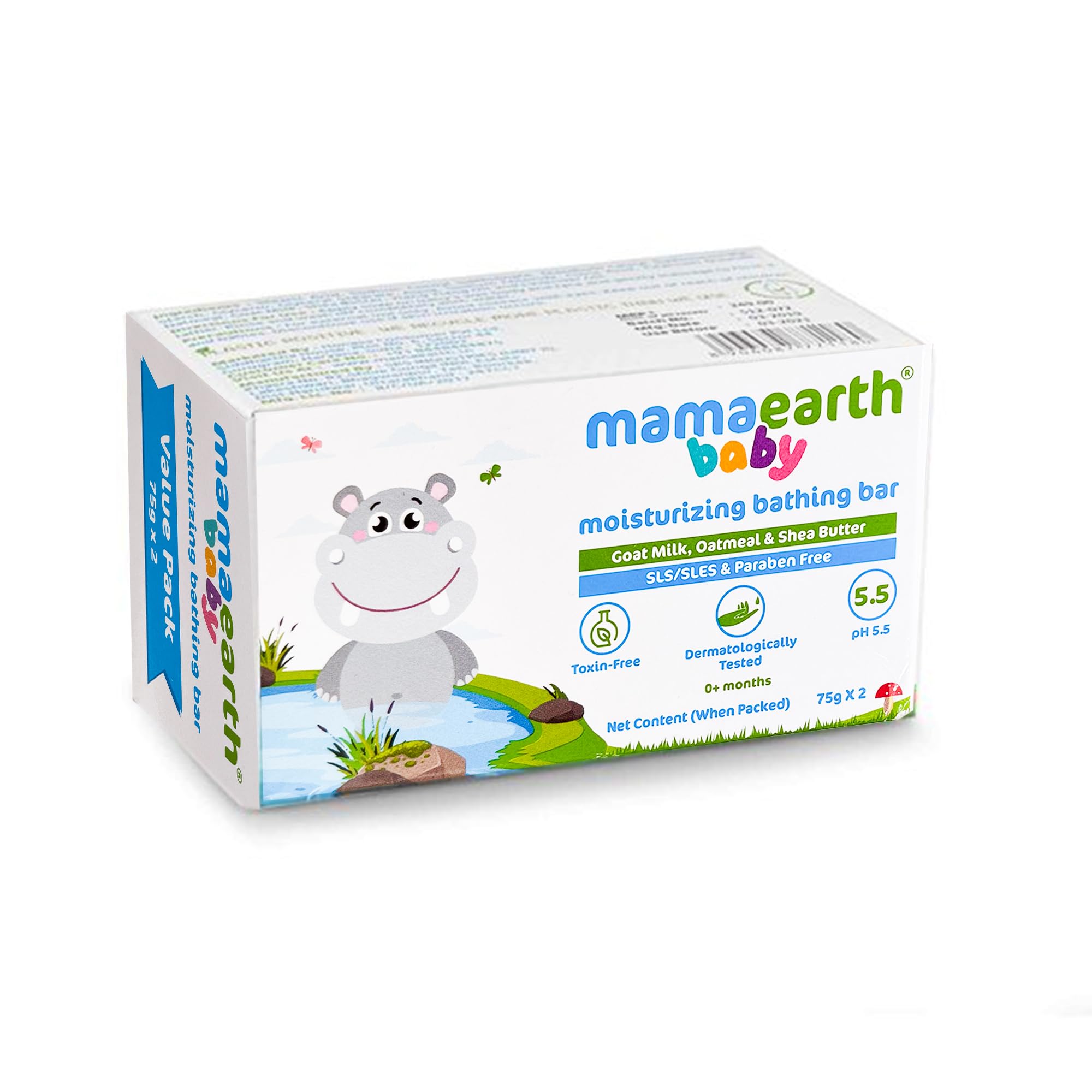 MAMAEARTH bath bar goat milk oats texture—nourishing daily cleanse for sensitive skin.