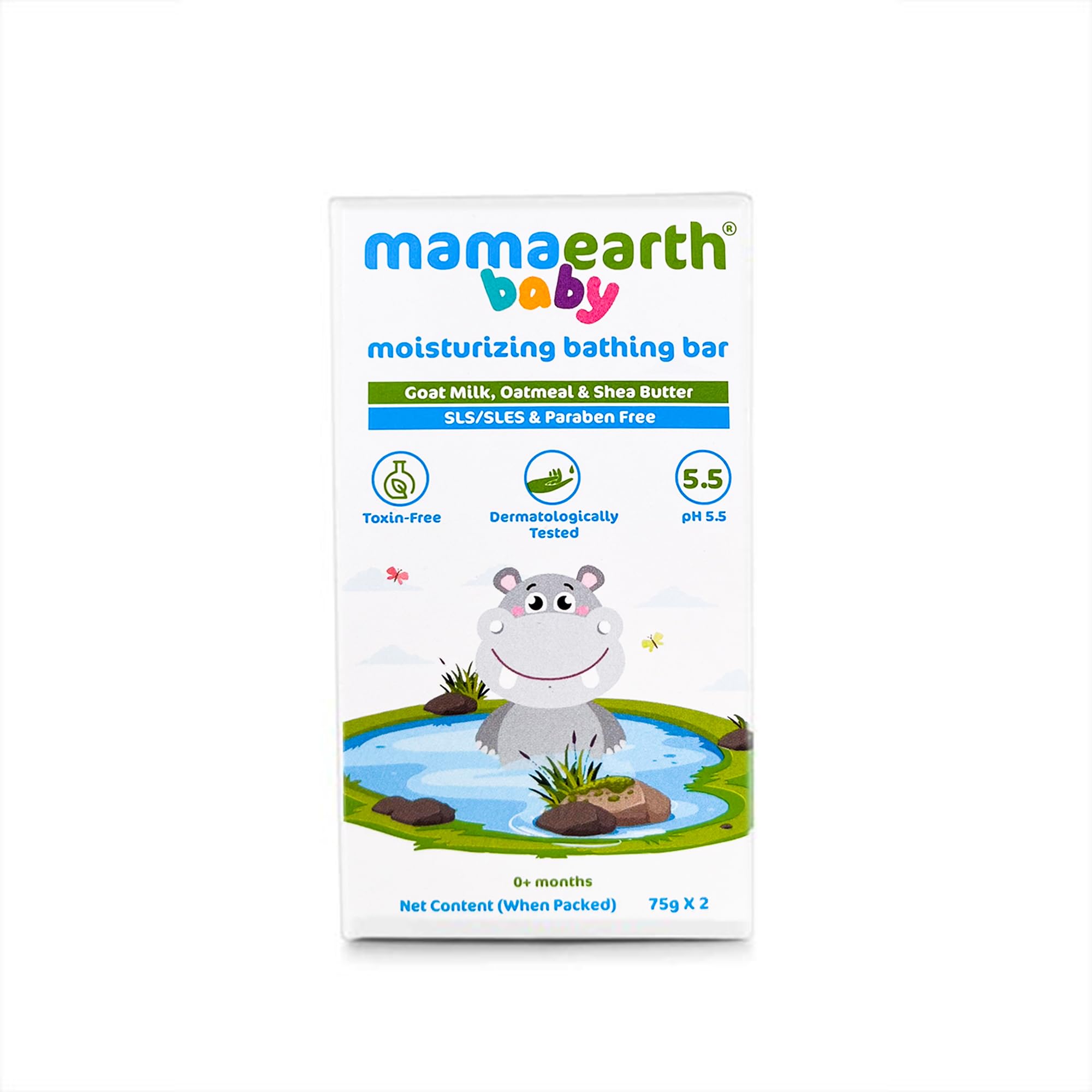 MAMAEARTH baby bathing bar wrapped—gentle goat milk cleanse for delicate skin.