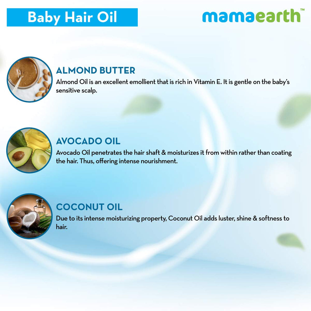 Mamaearth avocado oil detail shows lightweight, non-sticky nourishment.