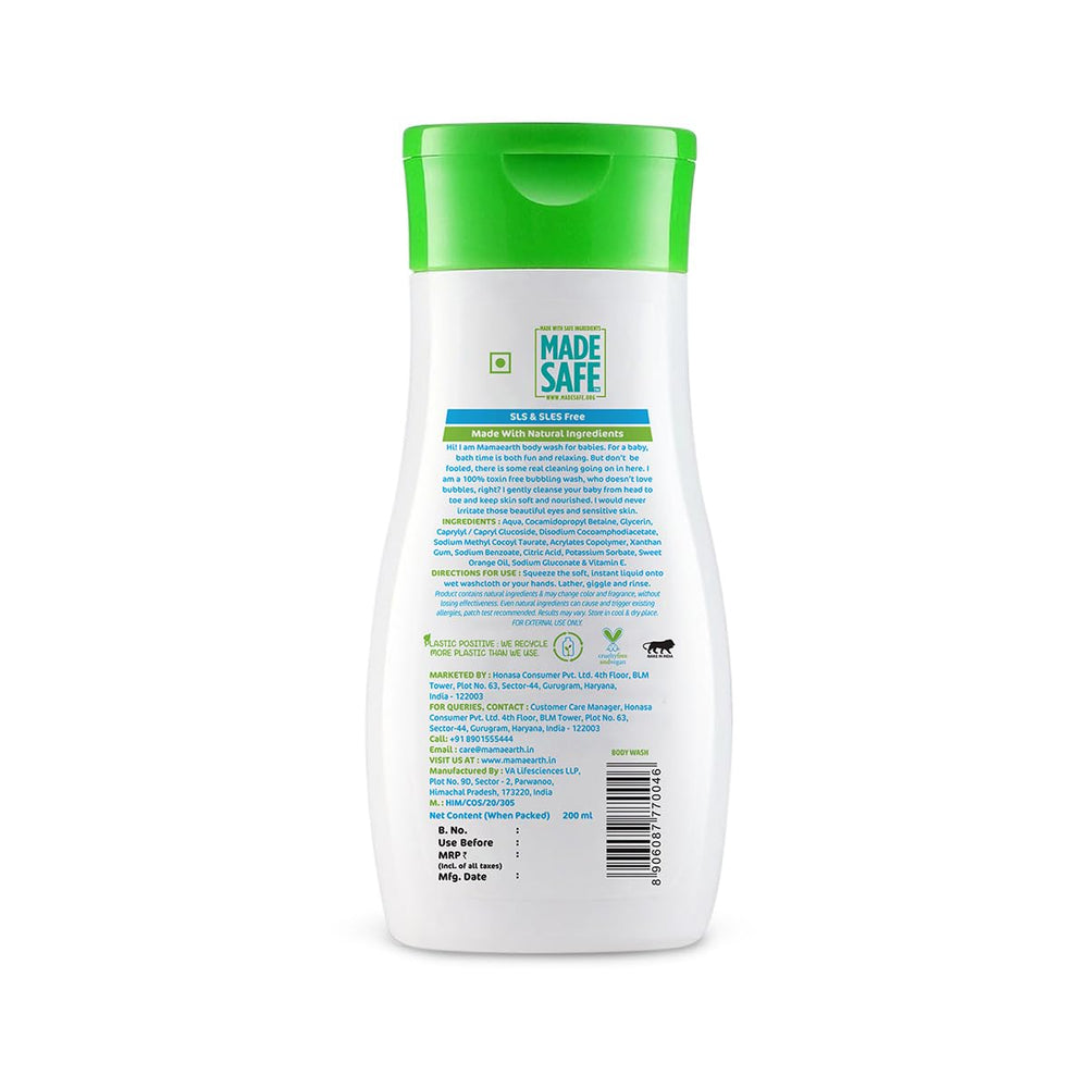 Mamaearth Daily Nourishing Body Wash leaves baby's skin refreshed and nourished after bath