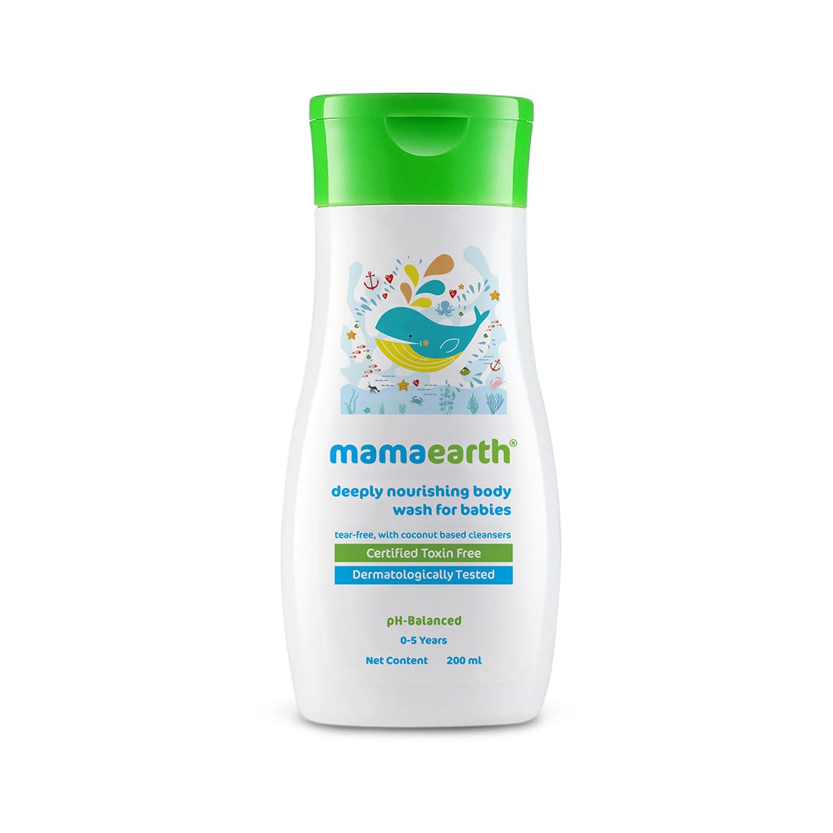 Mamaearth Daily Nourishing Body Wash pour for a gentle baby bath routine