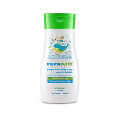 Mamaearth Daily Nourishing Body Wash pour for a gentle baby bath routine