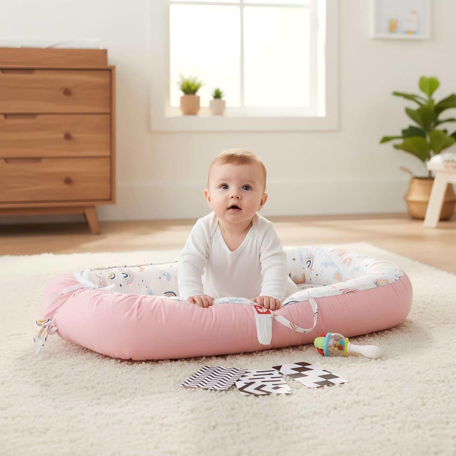 MAMAJOVE lounger cover is machine washable for simple cleanup.