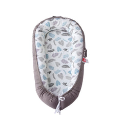MAMAJOVE baby nest lounger gray setup for portable, cozy lounging.