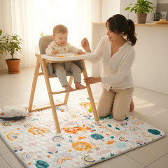 MAMAJOVE washable play mat easy cleanup after feeding and messes.