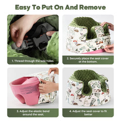 Mamamatepe seat cover easy-on-off design shows quick setup for busy parents.