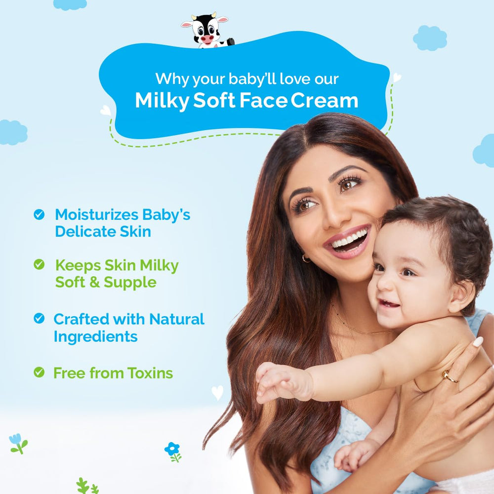 Mamaearth cream being applied during a baby's daily skincare routine.