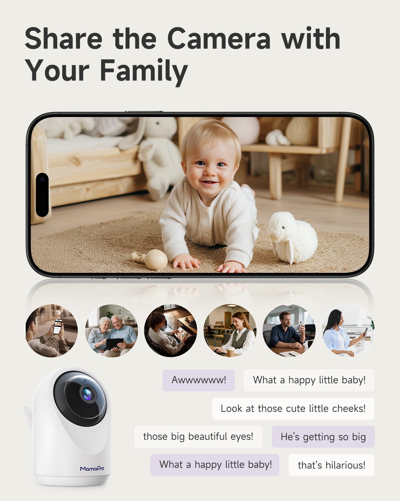 MAMAPRO 4x digital zoom helps verify blanket placement and sleep cues