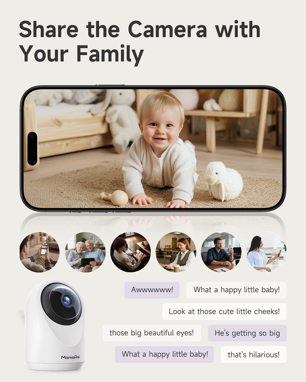 MAMAPRO 4x digital zoom helps verify blanket placement and sleep cues