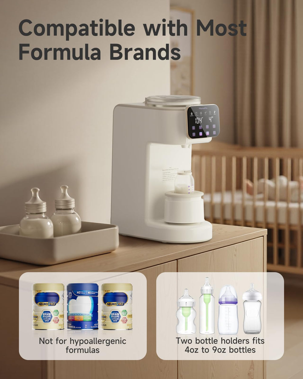 Mamapro PureMix sealed fresh formula dispensers ready-to-use