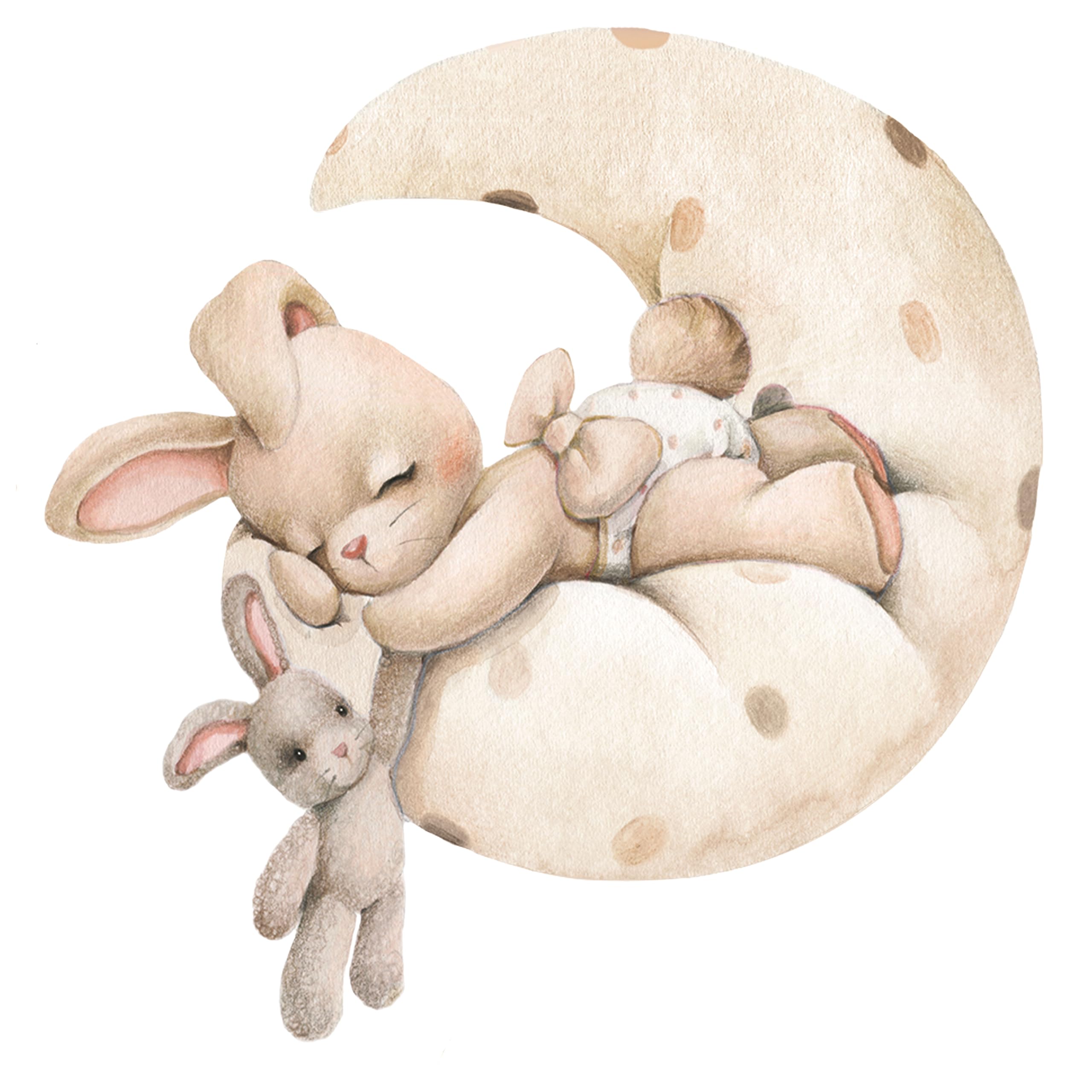 Mamarons baby girl room decor bunny wall sticker for cozy spaces.
