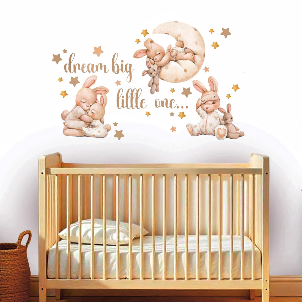 Mamarons gentle beige bunny wall decals for nurseries.