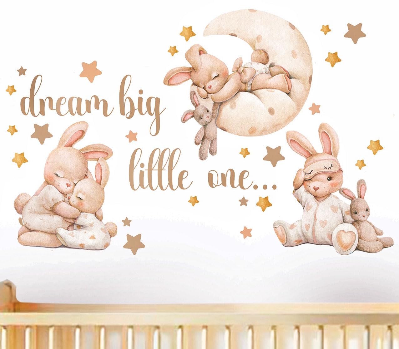 Mamarons nursery wall stickers beige bunny decal for soft nursery decor.