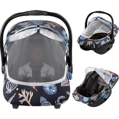 mamatepe deepblue breathable-shade shows breathable fabric keeping baby cool during walks
