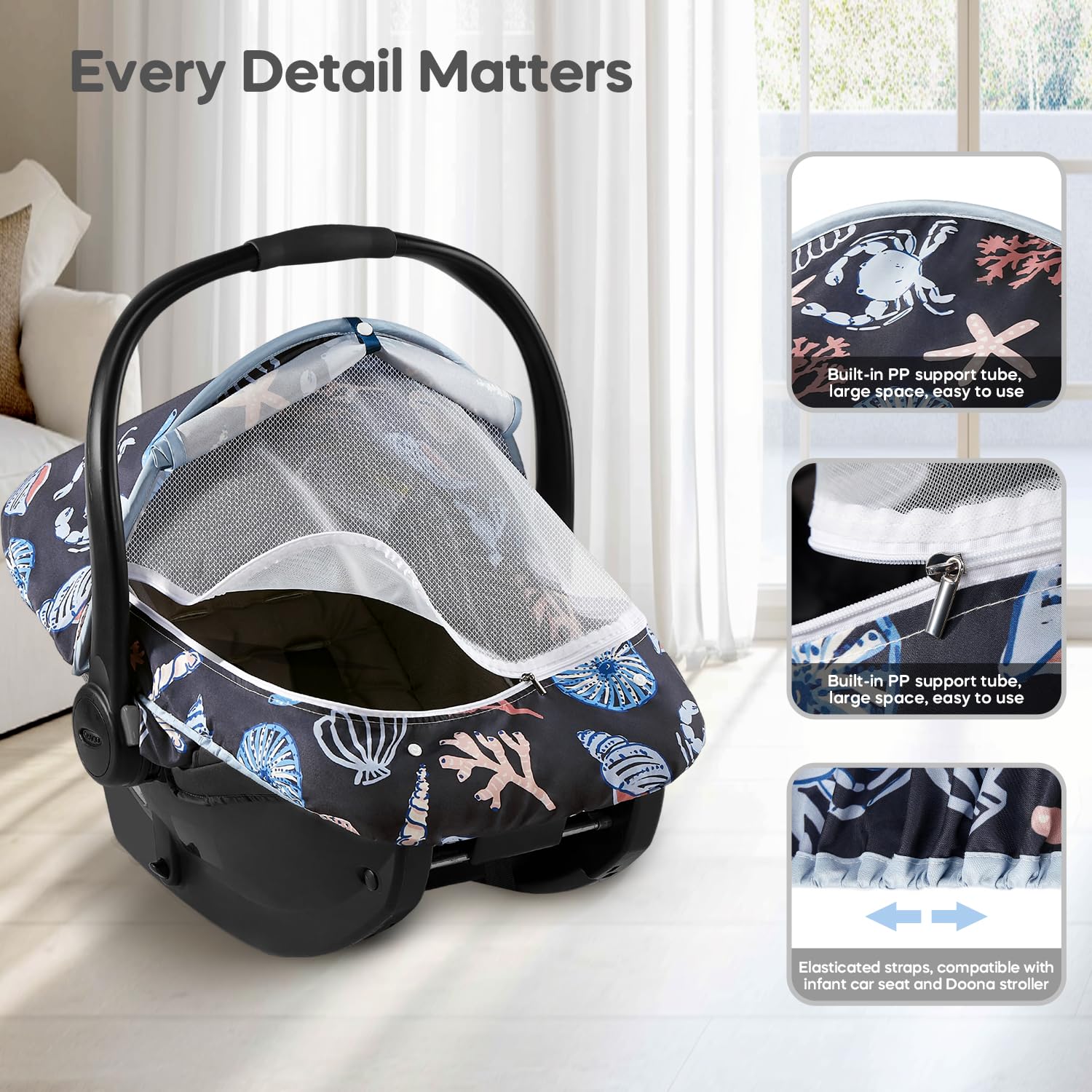 mamatepe deepblue roll-up-sunshade lets you adapt shade throughout the day