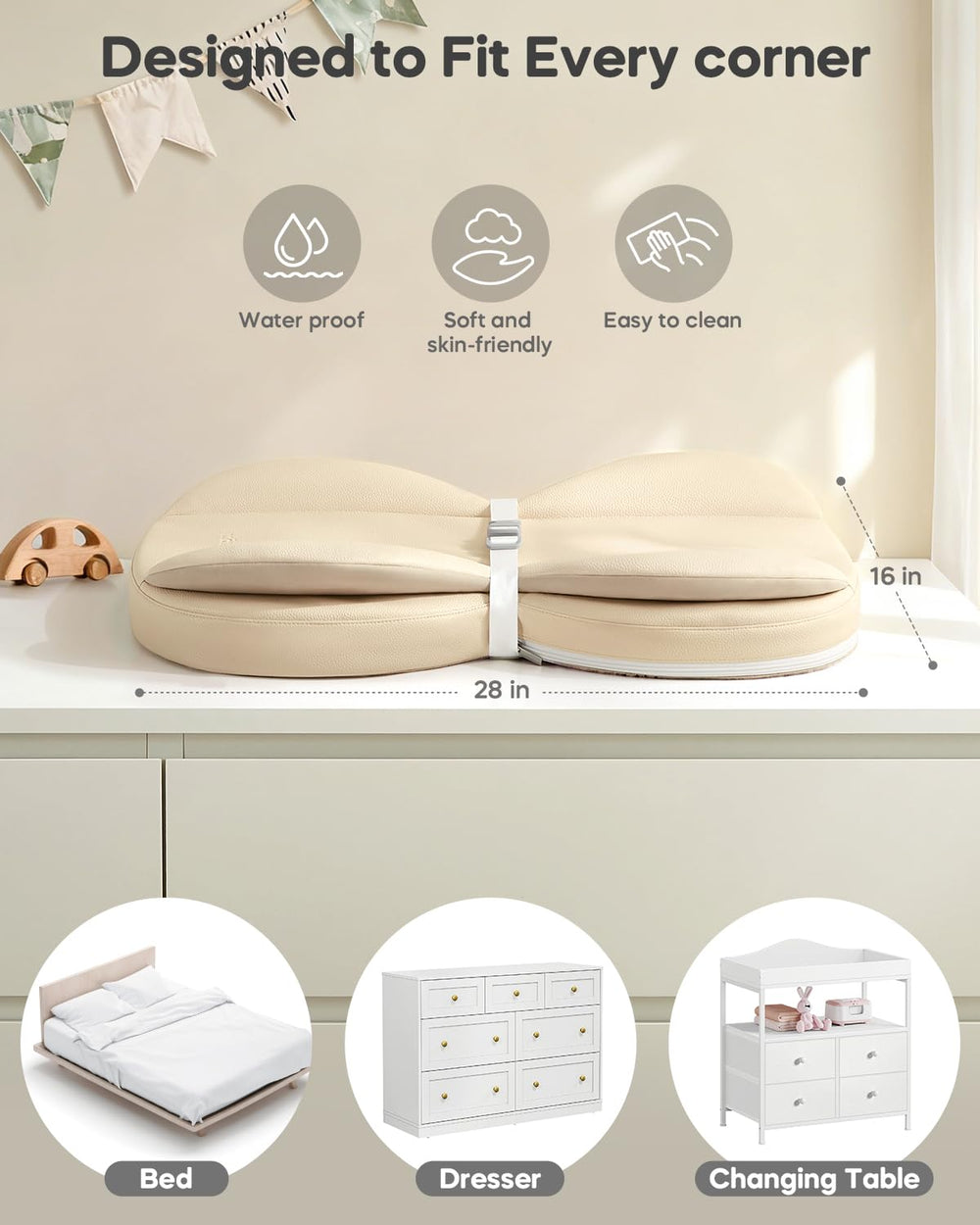 mamatepe anti-slip bottom keeps changes stable on any surface