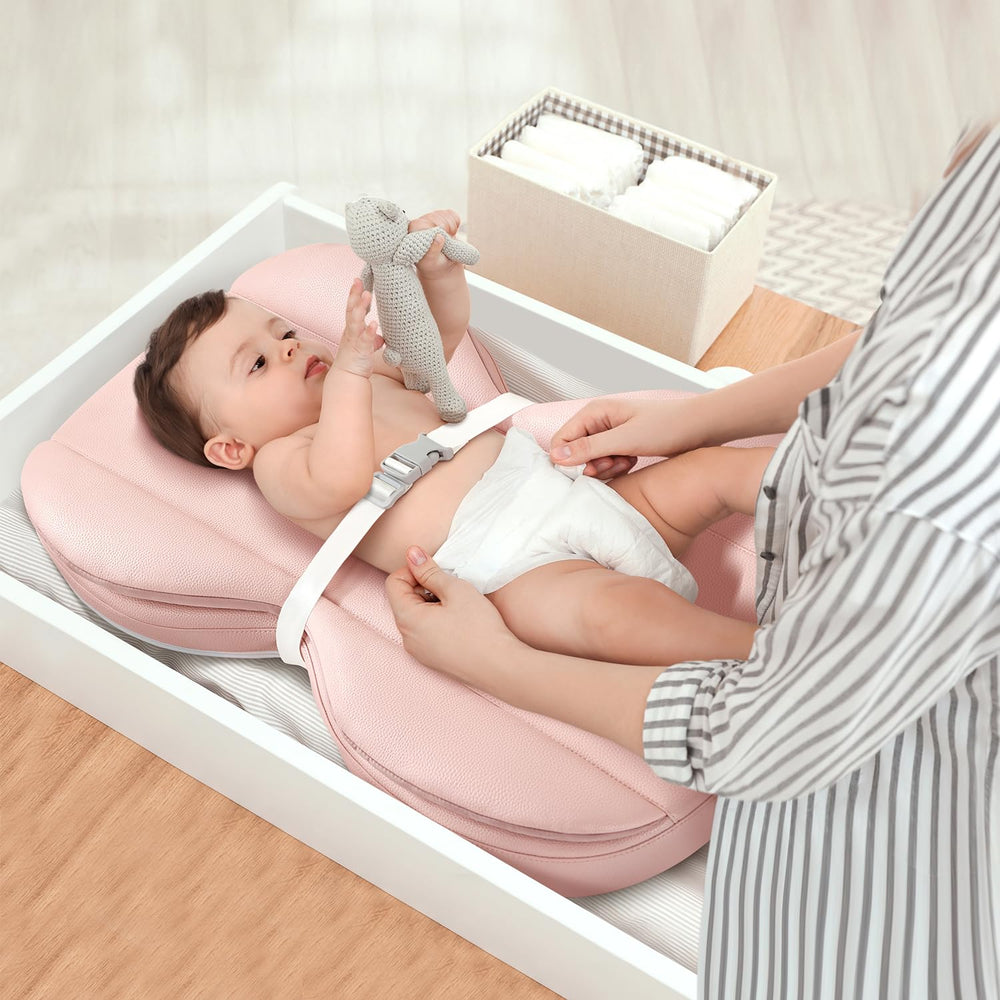 mamatepe baby-changing-pad foldable design fits on a dresser or changing table
