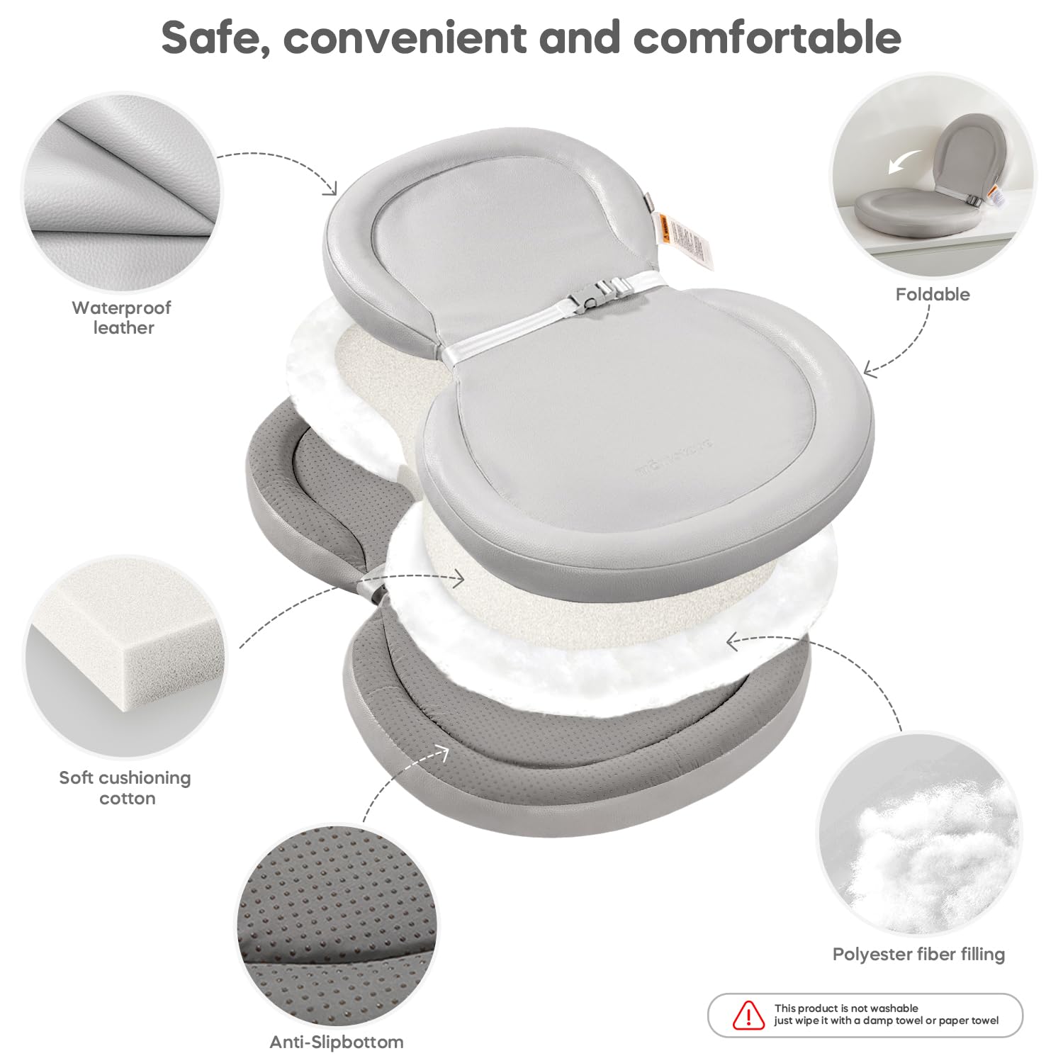 mamatepe baby changing pad gray color adds modern nursery feel