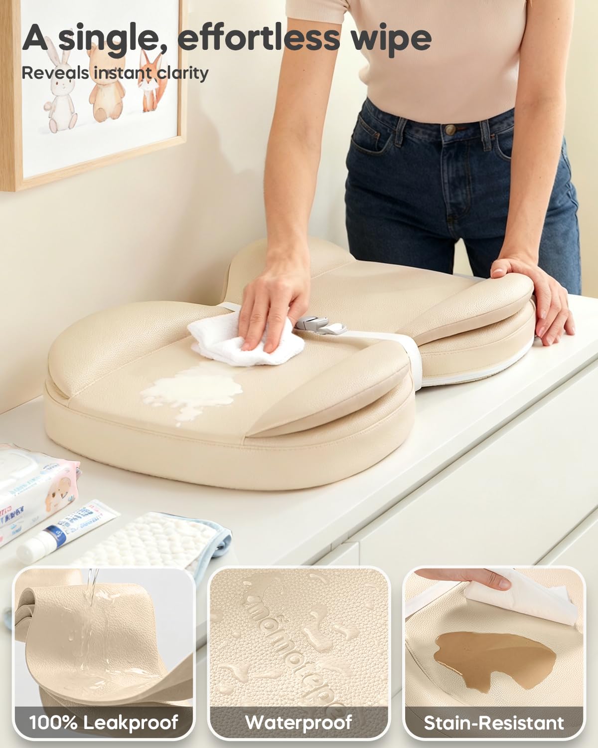 mamatepe memory-foam cushion contours to baby for gentle support