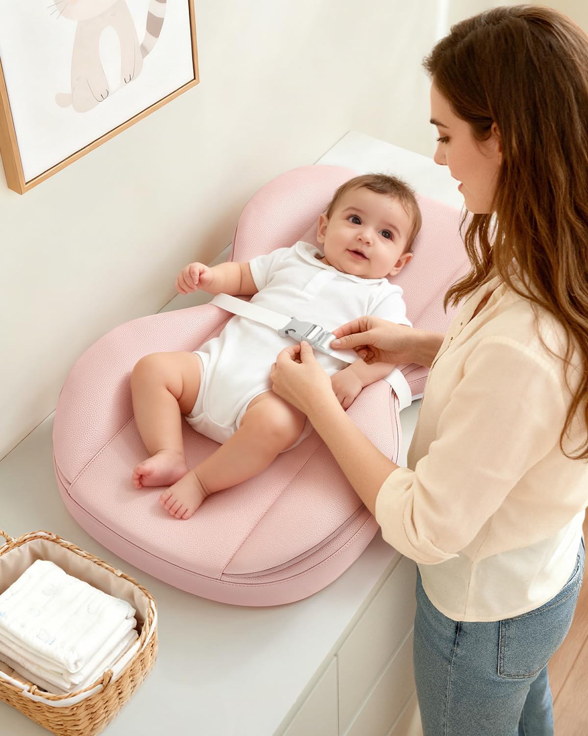 mamatepe baby-changing-pad memory-foam layer cushions baby for comfortable diaper changes