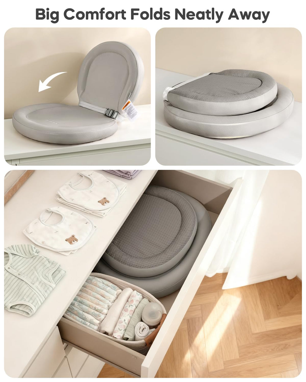 mamatepe baby changing pad non-slip bottom provides secure positioning
