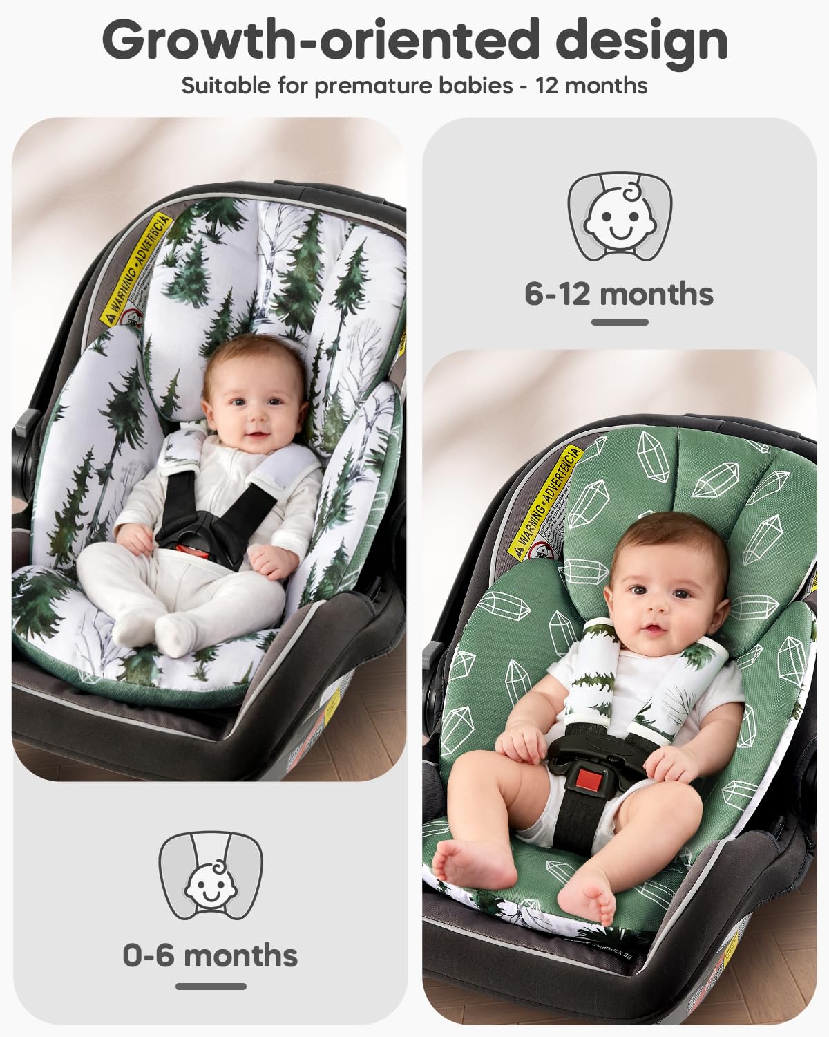 mamatepe dual-side insert offers winter warmth and summer breathability for baby comfort