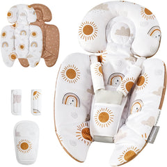 Mamatepe infant insert headrest-coverage offers secure neck support for newborns in swings.