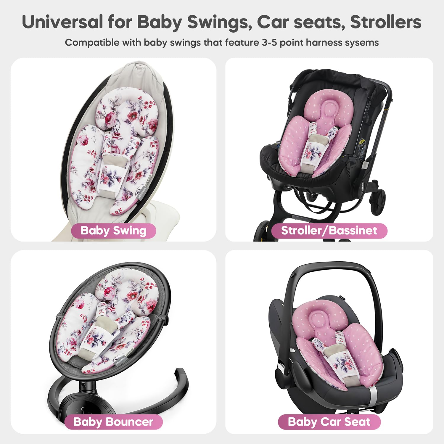 Mamatepe neck stability supports infants in car seats and strollers.