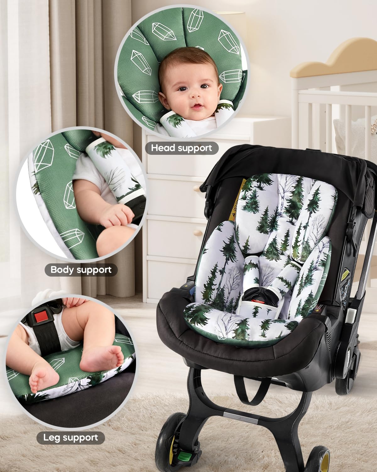 mamatepe universal-fit infant insert compatible with Graco, Nuna, Chicco and more