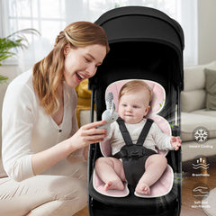 mamatepe universal-fit demo showing compatibility with car seats and strollers