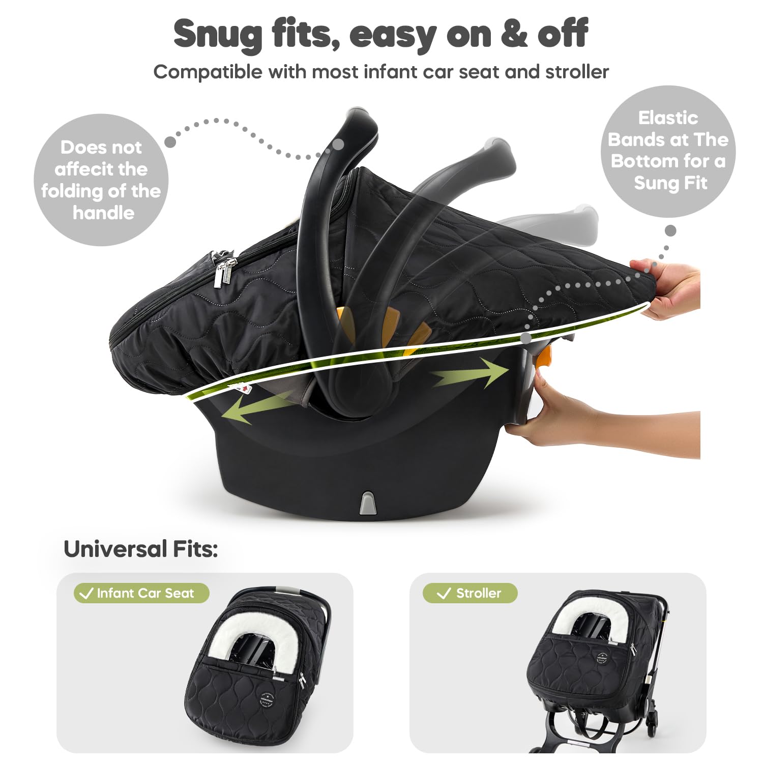 Mamatepe winter baby car seat cover breathable fleece for comfortable warmth.