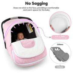 Mamatepe winter baby car seat cover breathable fleece maintains airflow and comfort in cold rides.