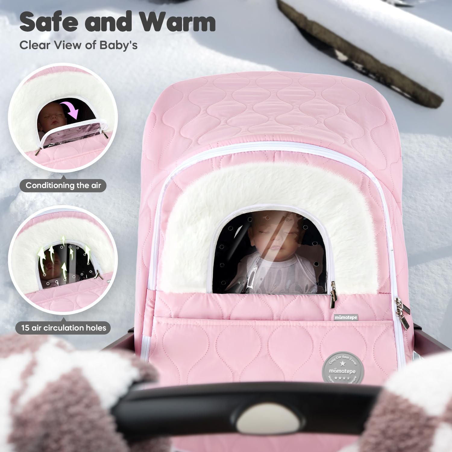 Mamatepe winter baby car seat cover versatile use beyond winter outings for protection.