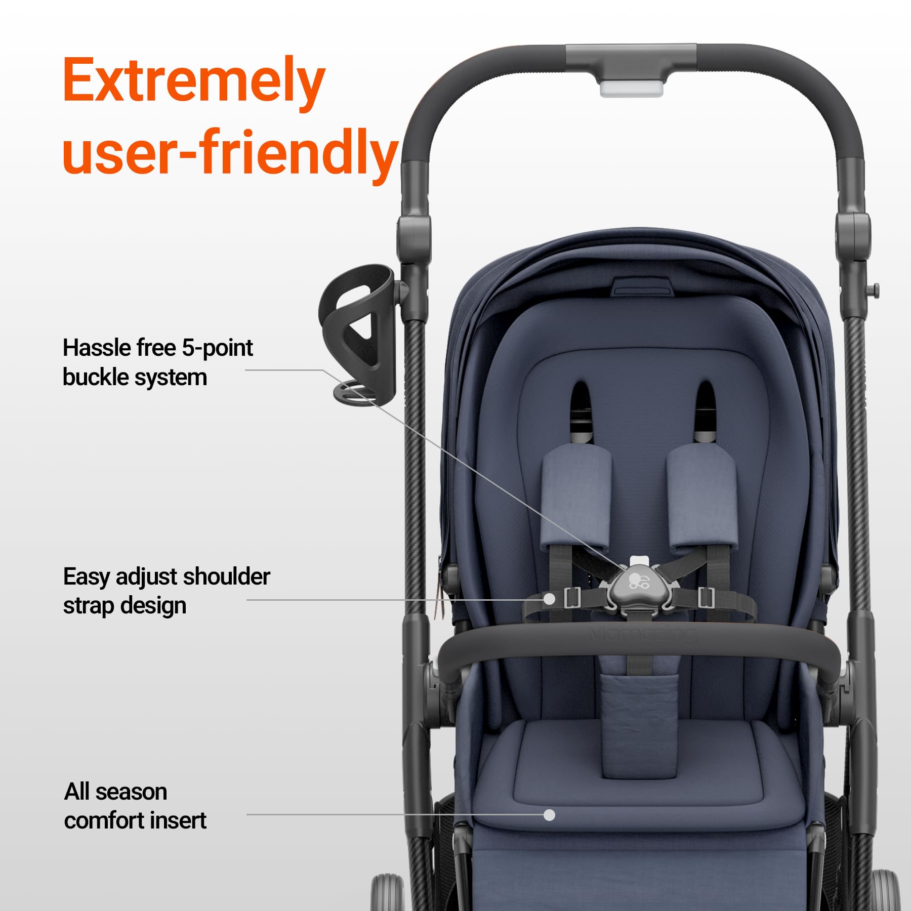 MAMAZING Air Lux magnetic buckle for fast secure adjustments on the go.
